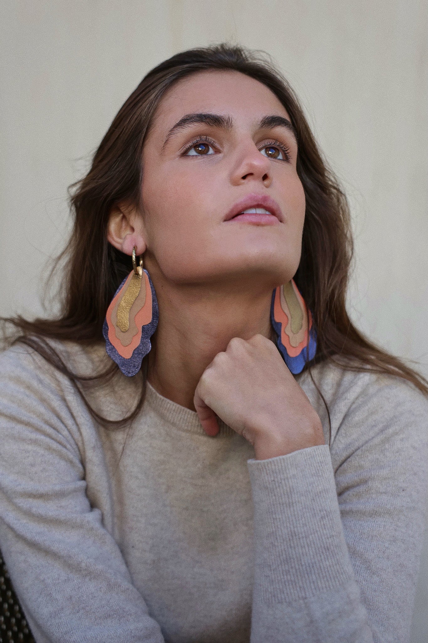 Pendiente Nenúfar Azul Metalizado