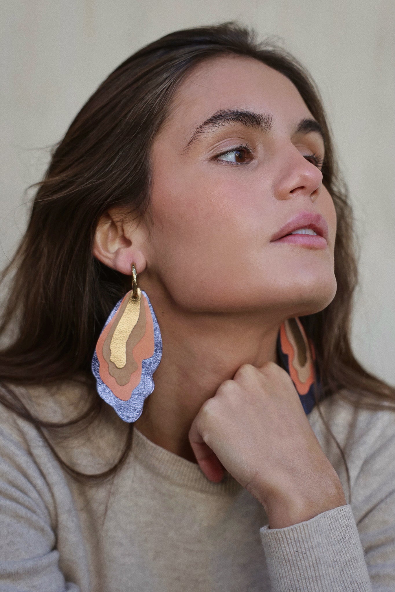 Pendiente Nenúfar Azul Metalizado