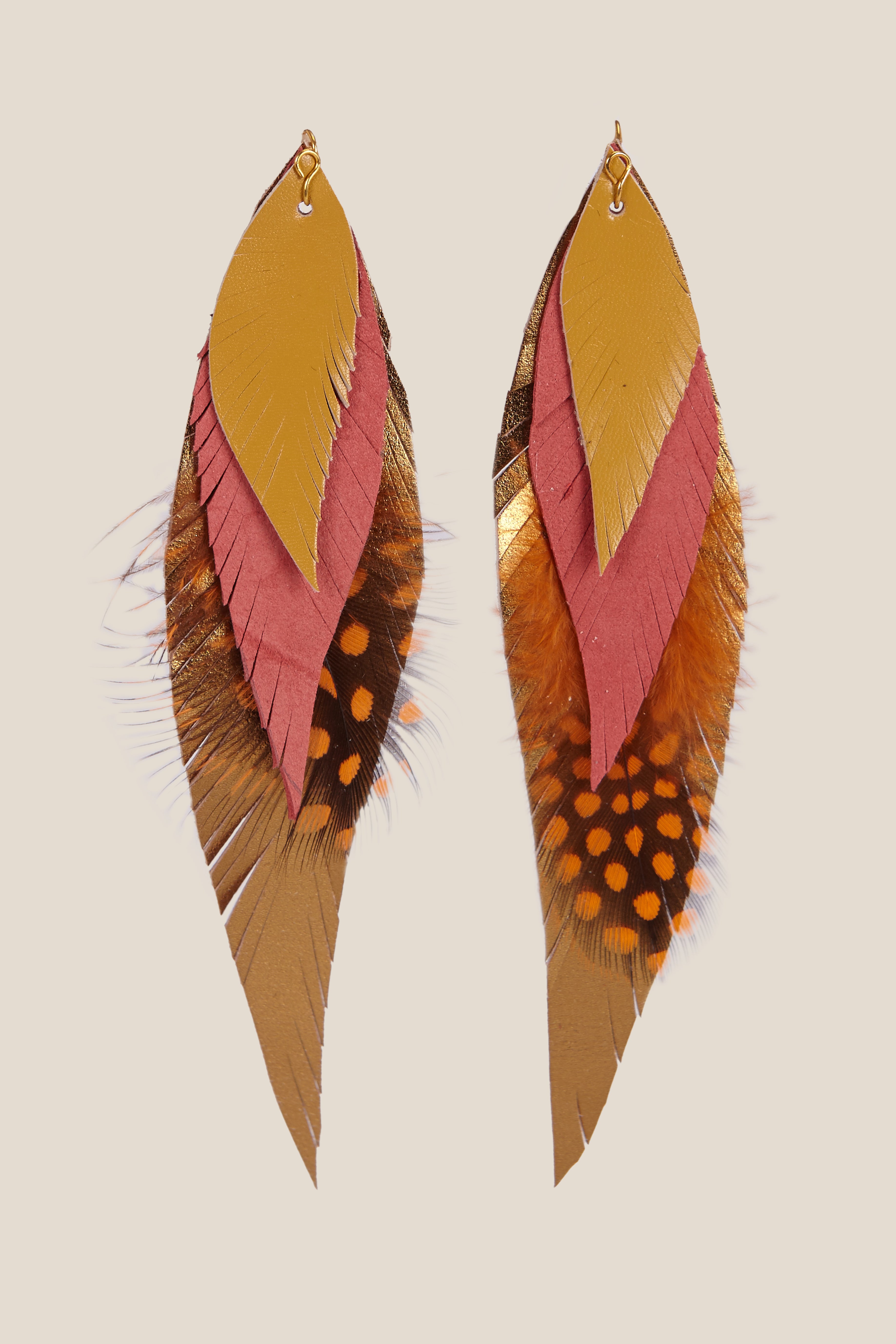 Large Mink Feather Earring