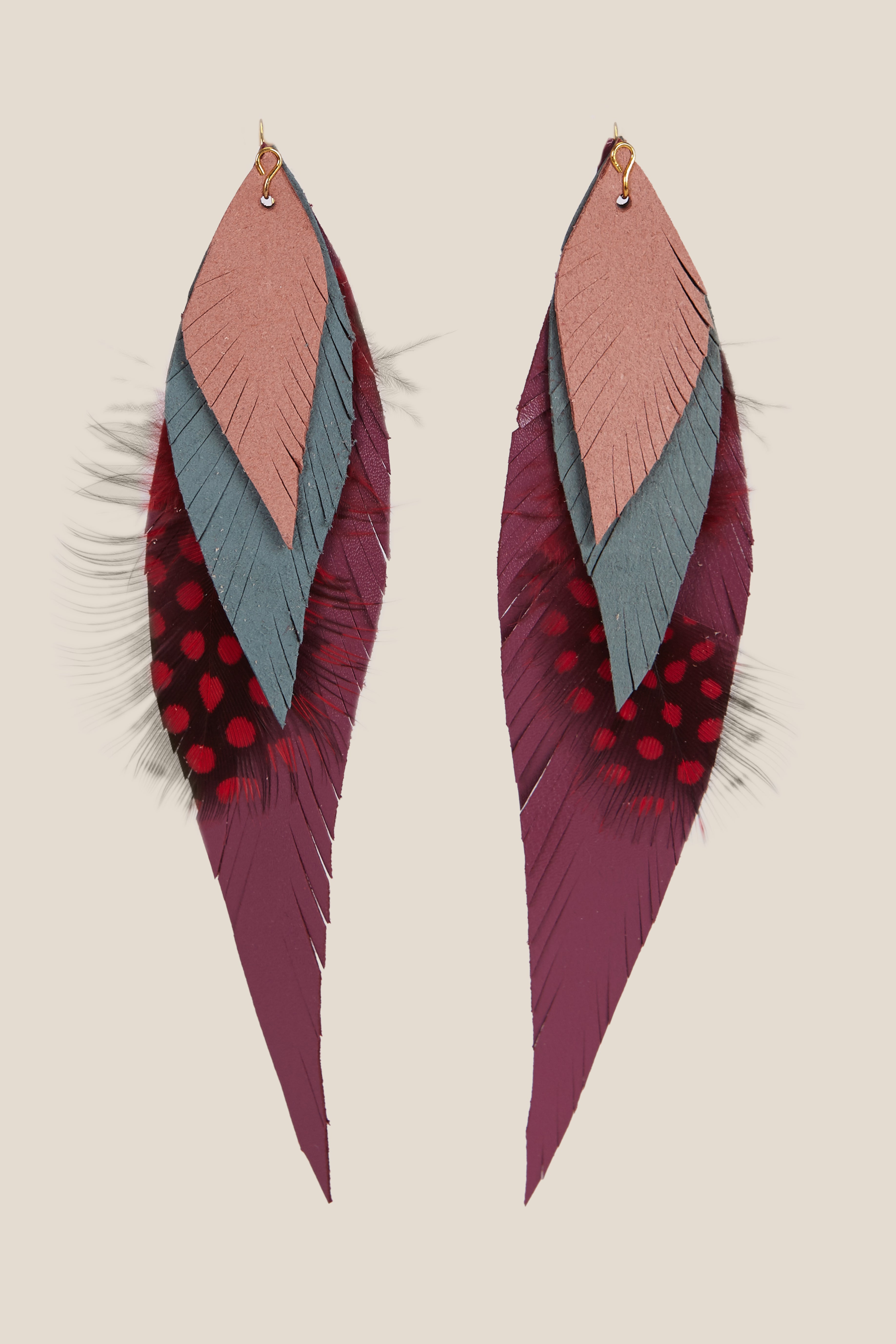 Large Mink Feather Earring
