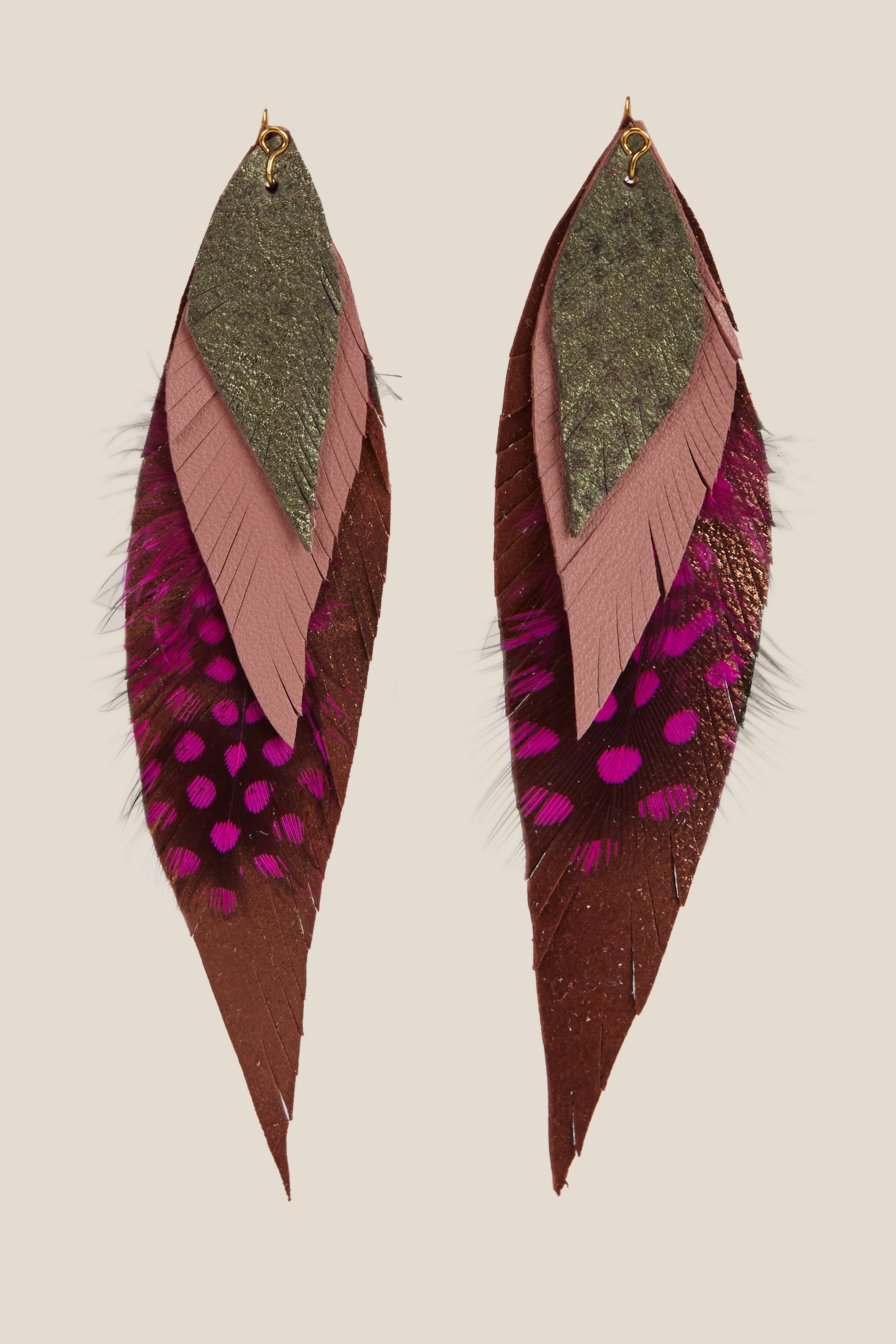 Large Mink Feather Earring