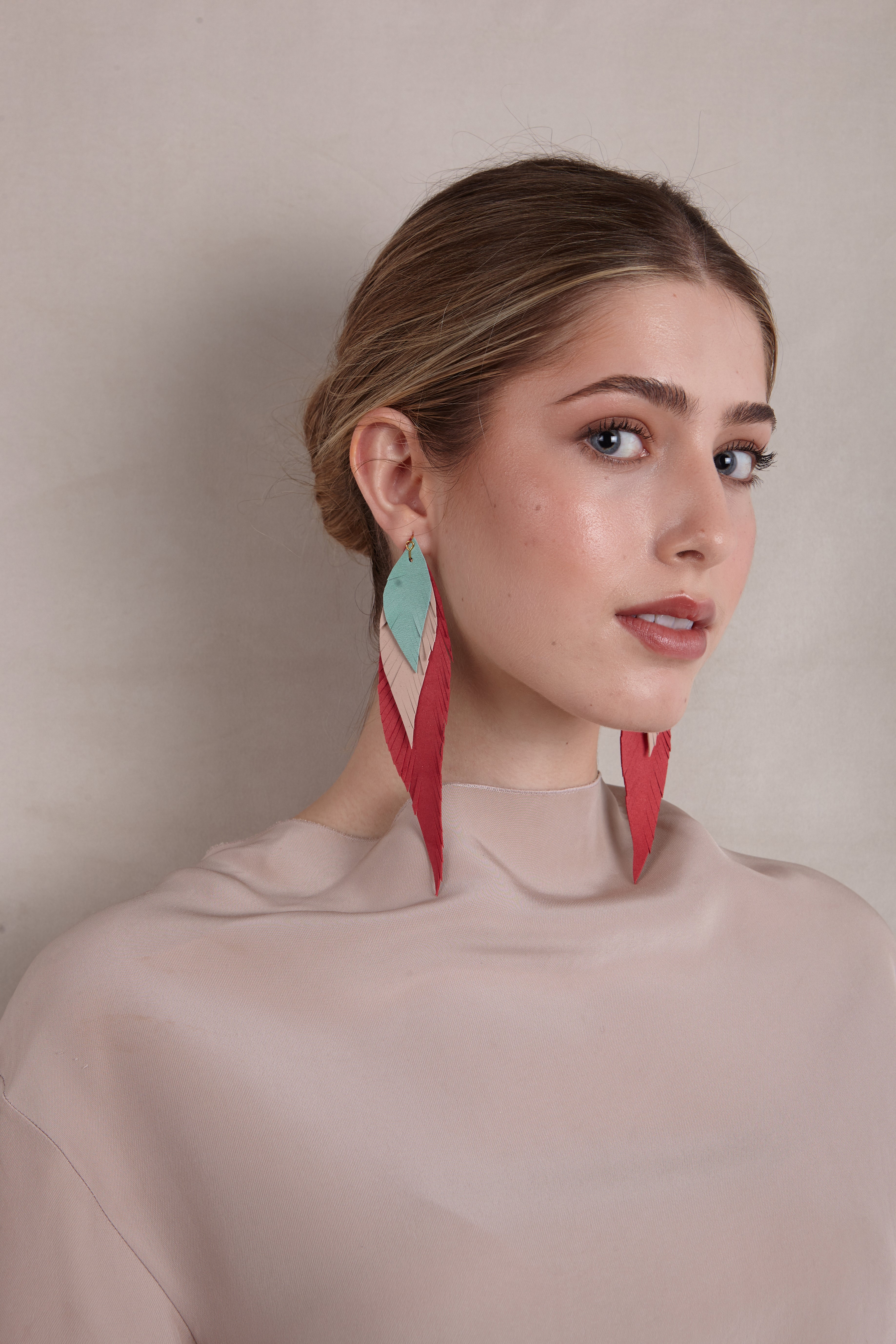 Large Mink Feather Earring