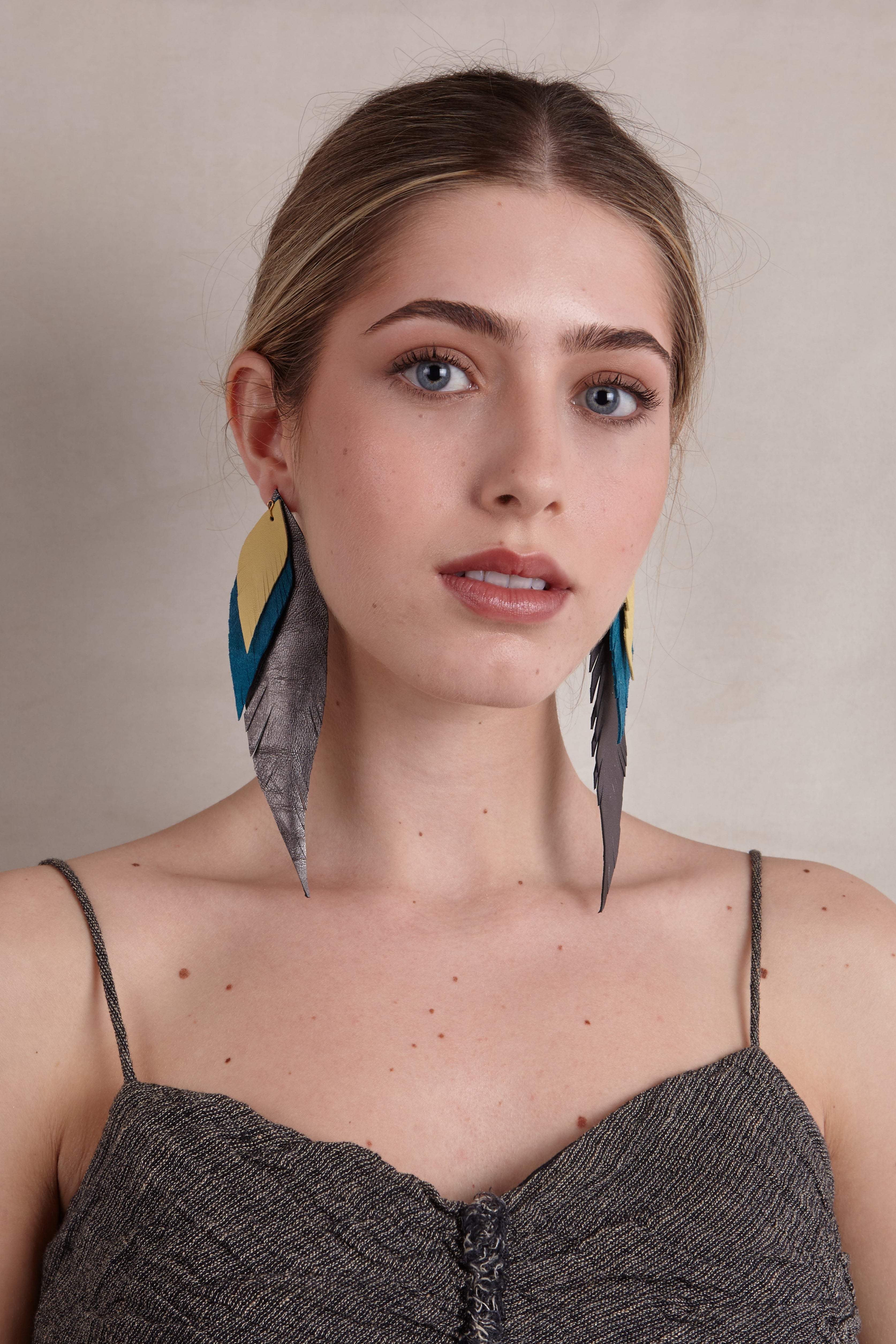 Large Mink Feather Earring