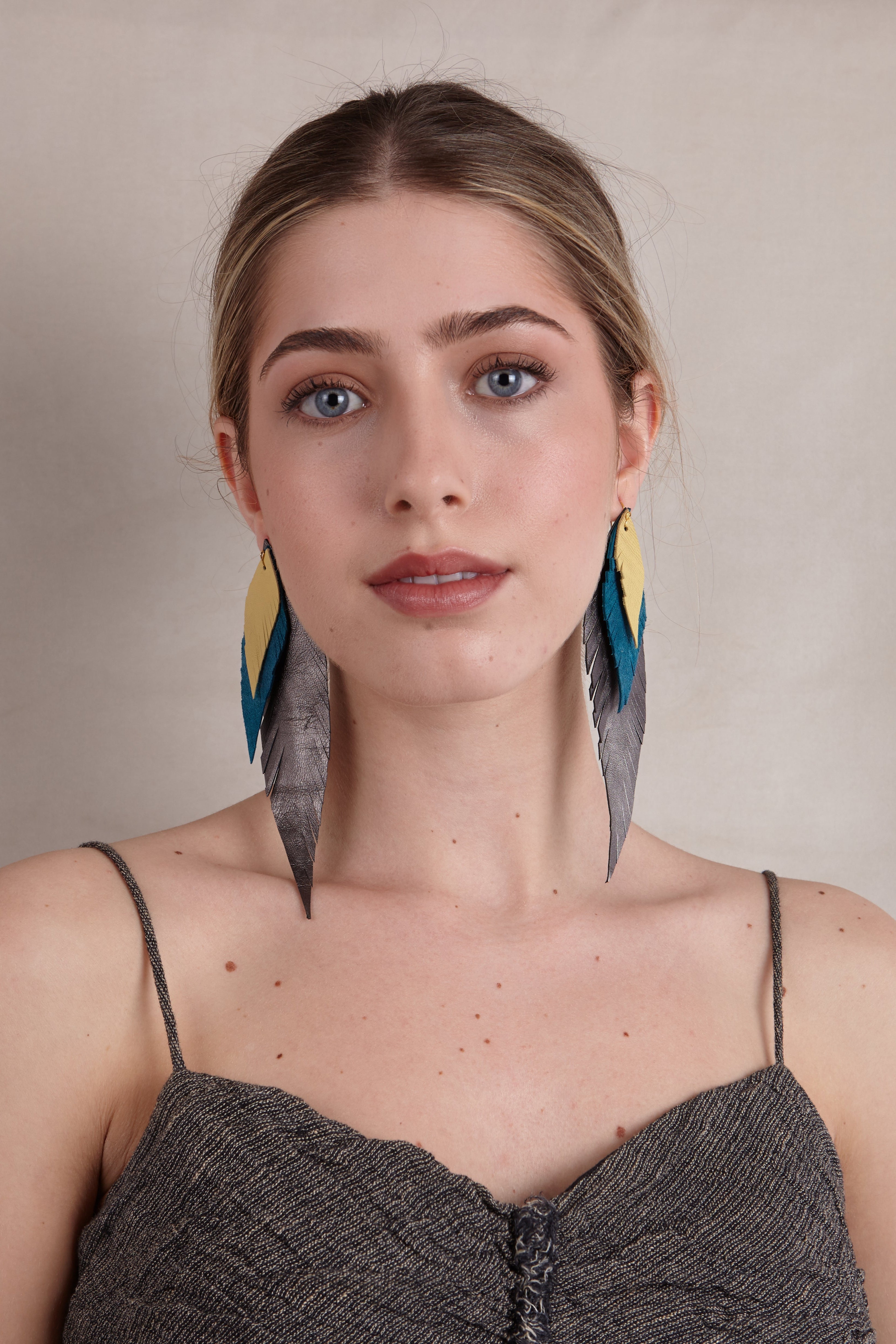 Large Mink Feather Earring
