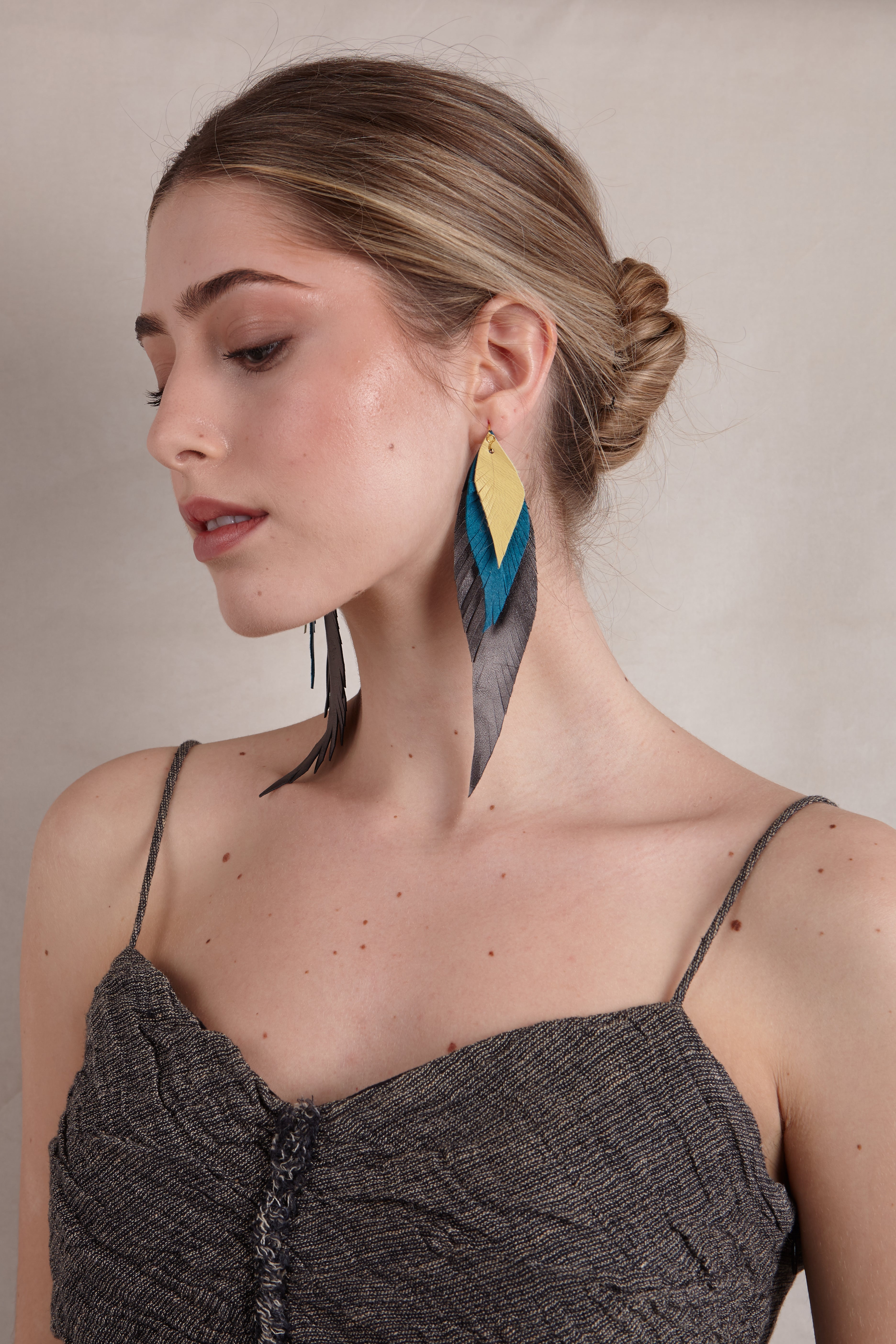 Large Mink Feather Earring