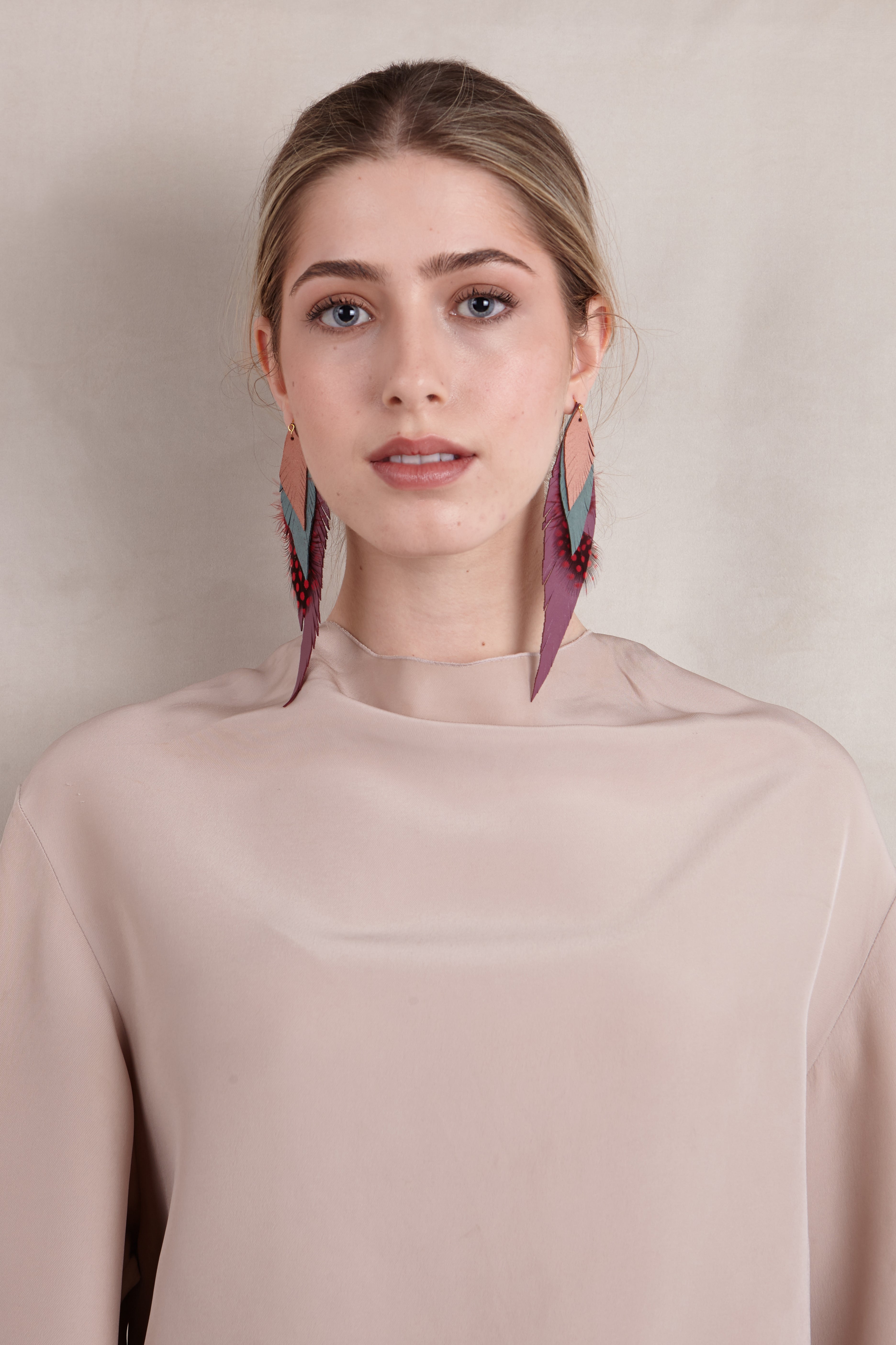 Large Mink Feather Earring