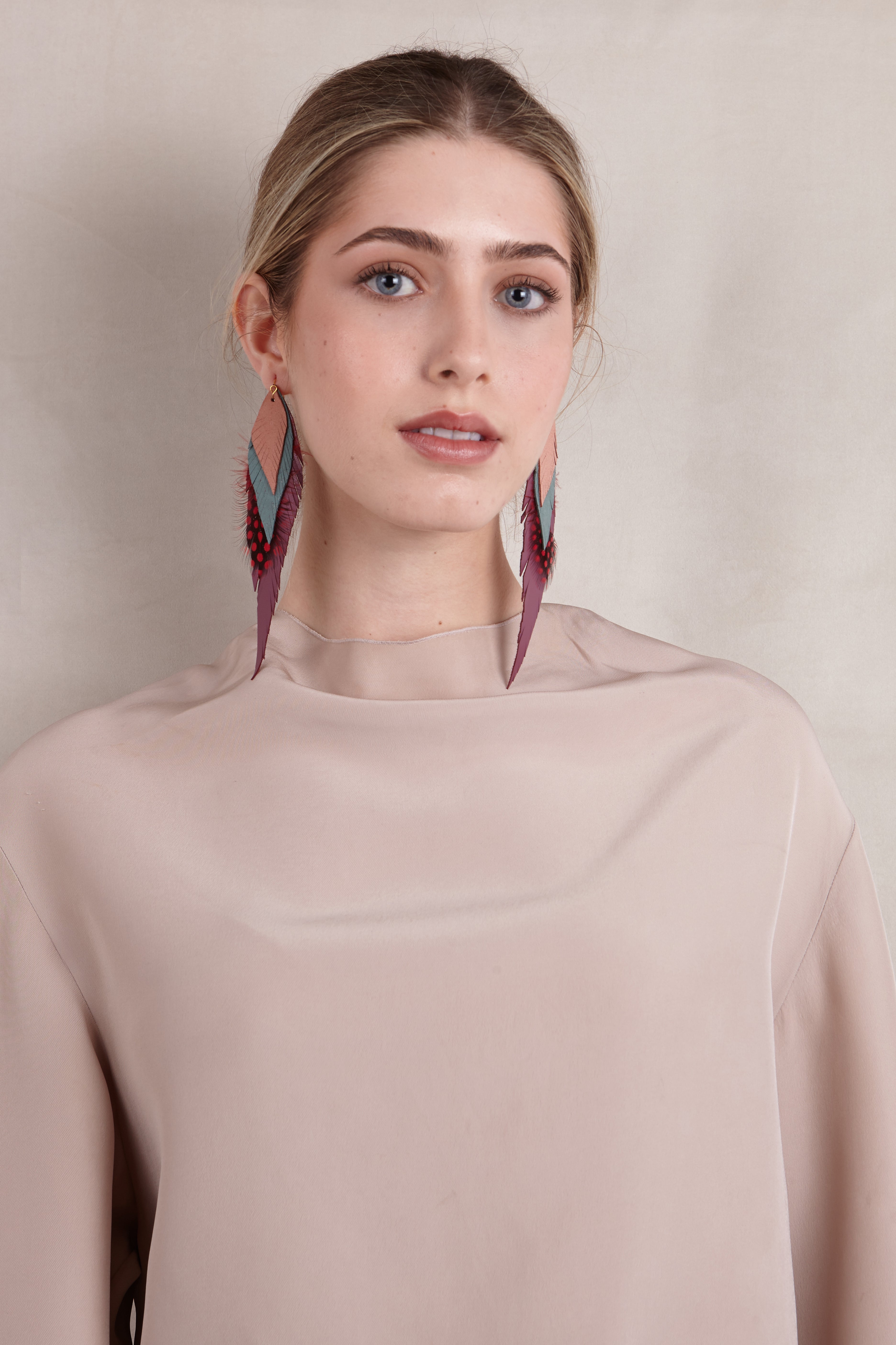 Large Mink Feather Earring