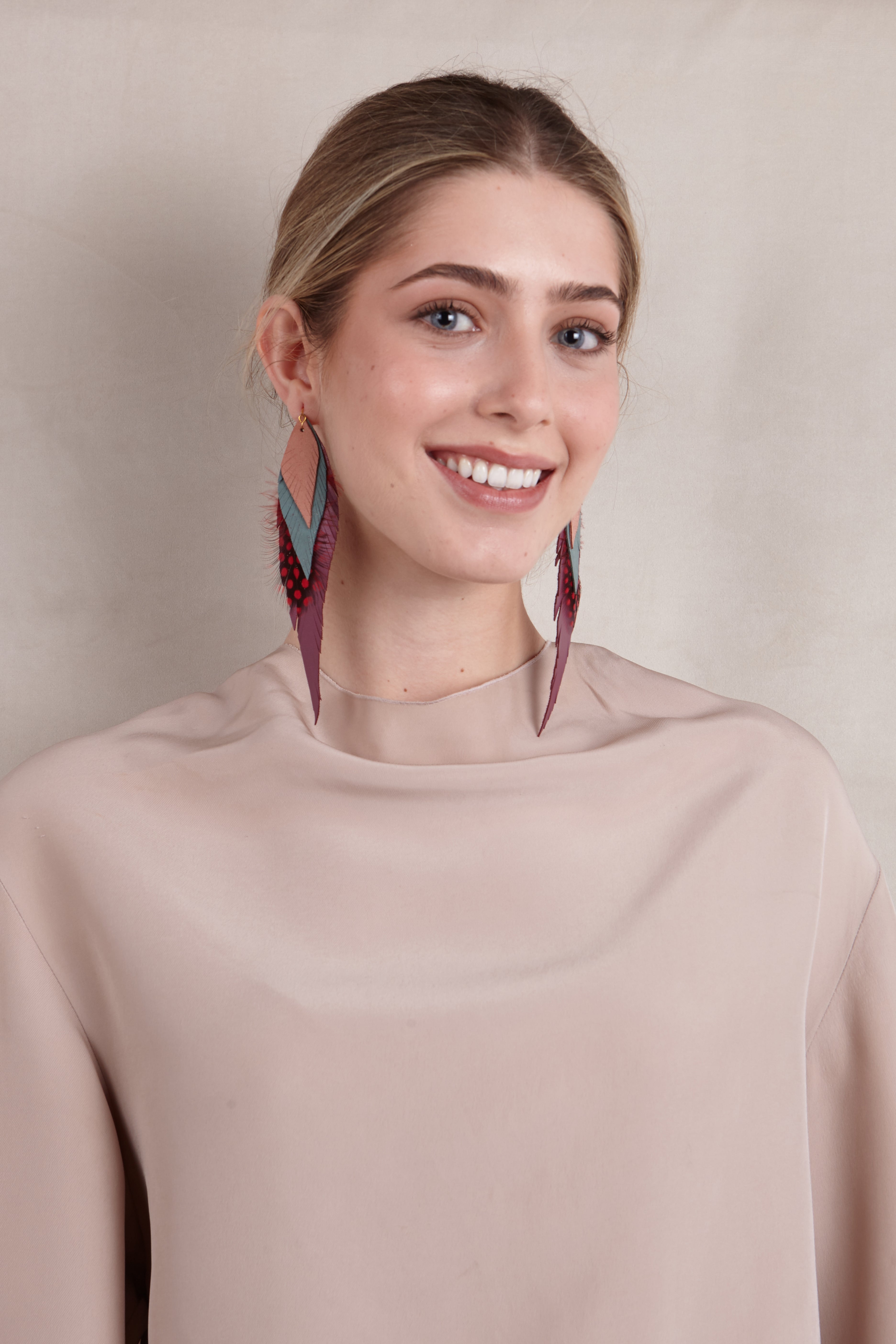 Large Mink Feather Earring