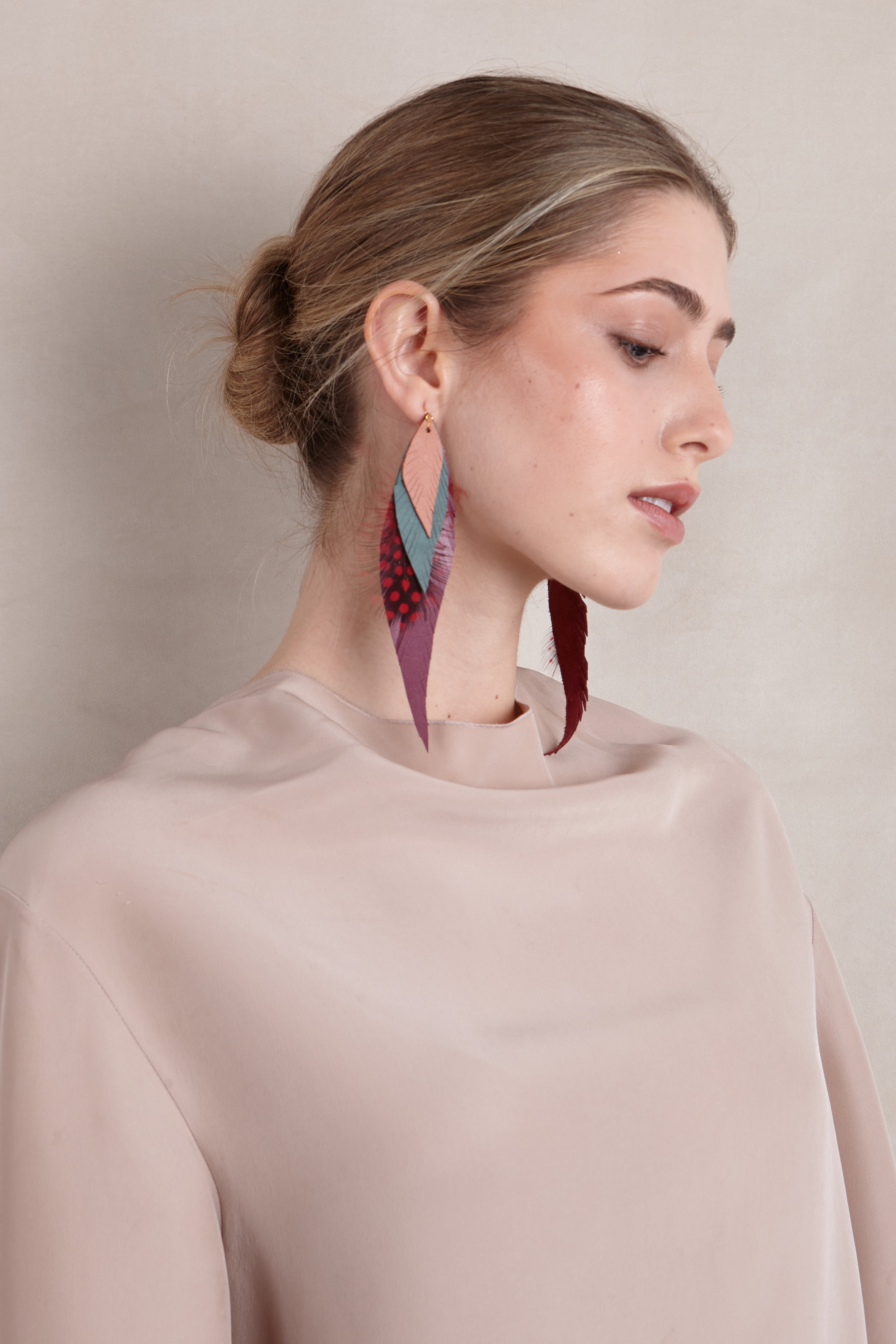 Large Mink Feather Earring