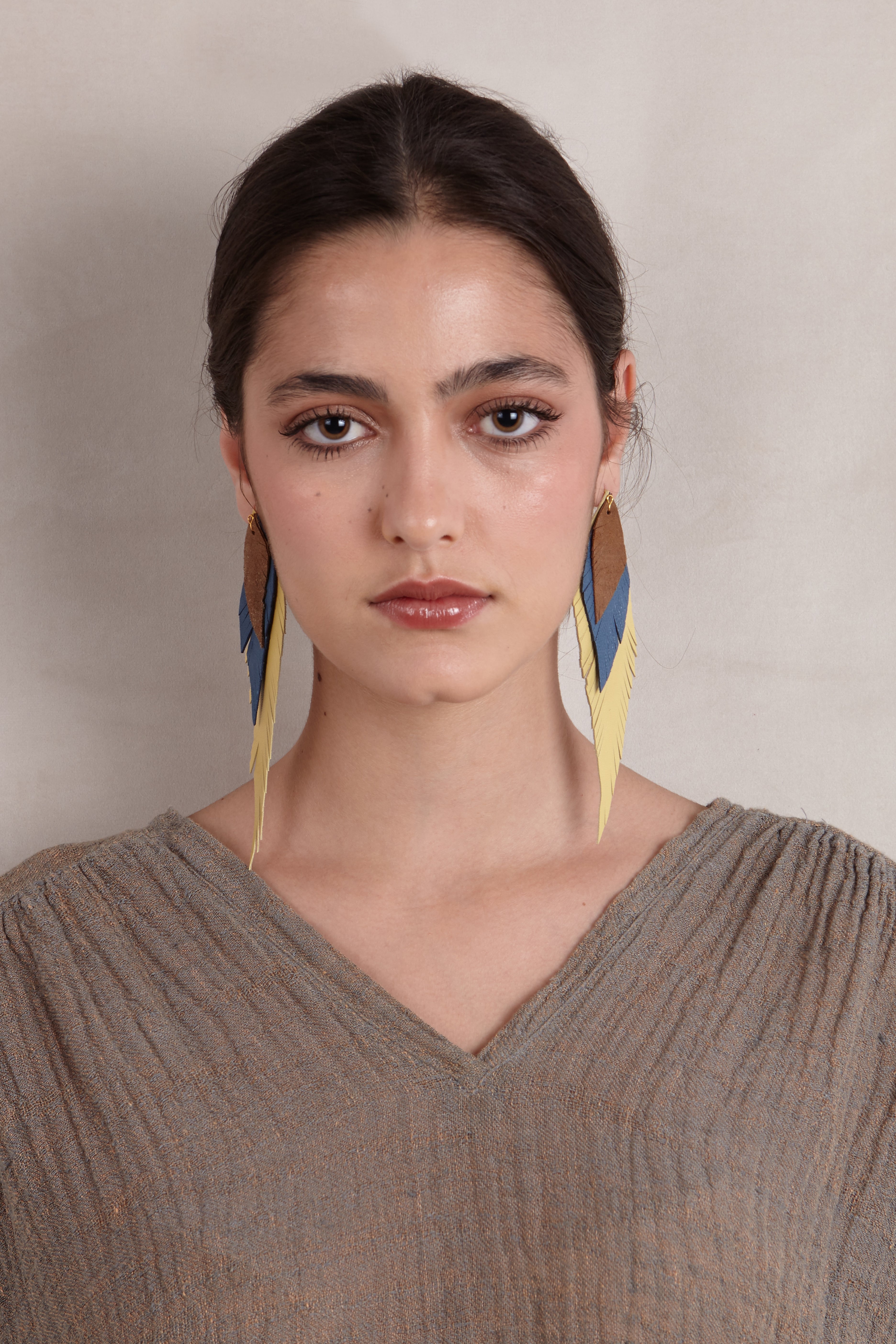 Large Mink Feather Earring