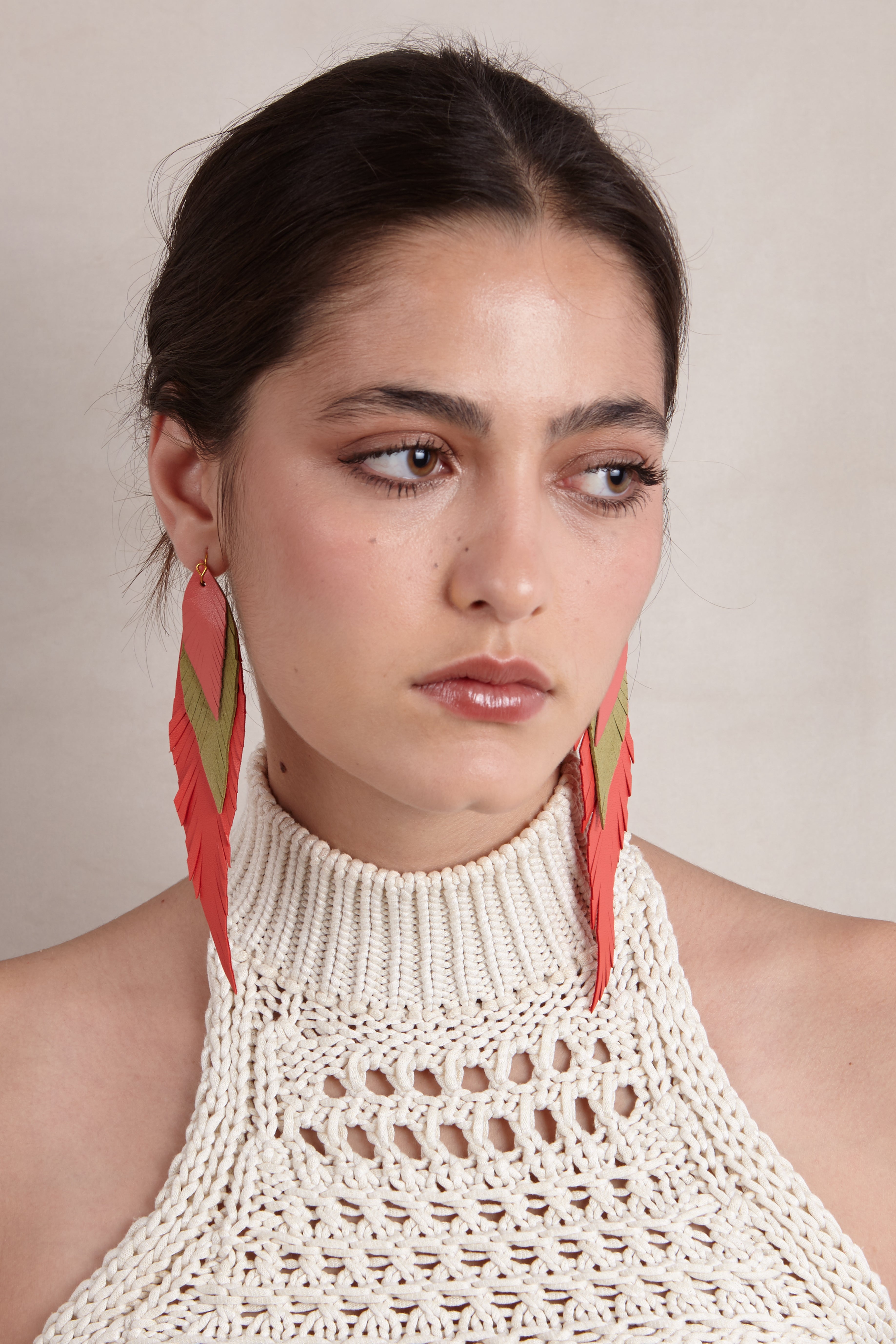 Large Mink Feather Earring