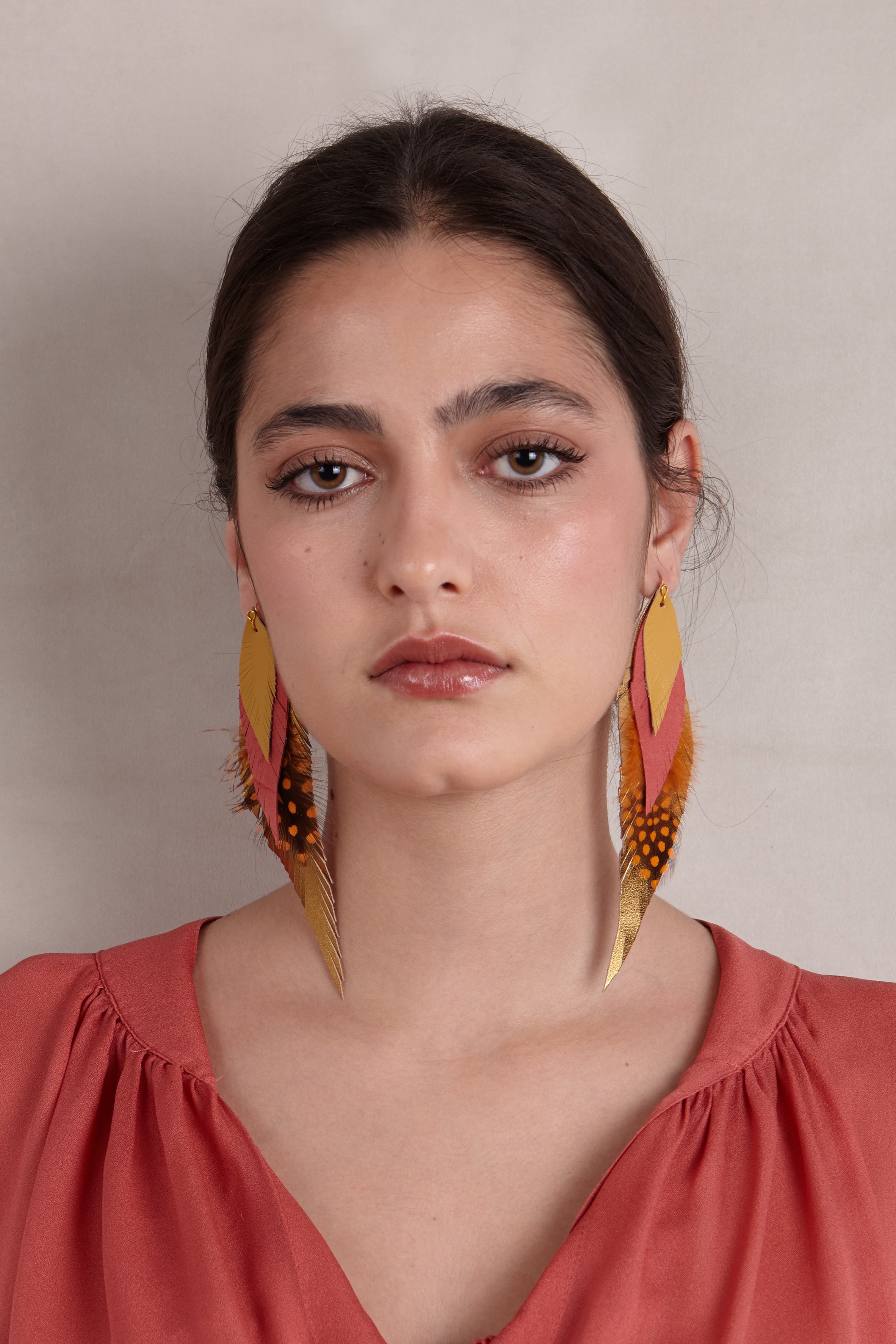 Large Mink Feather Earring