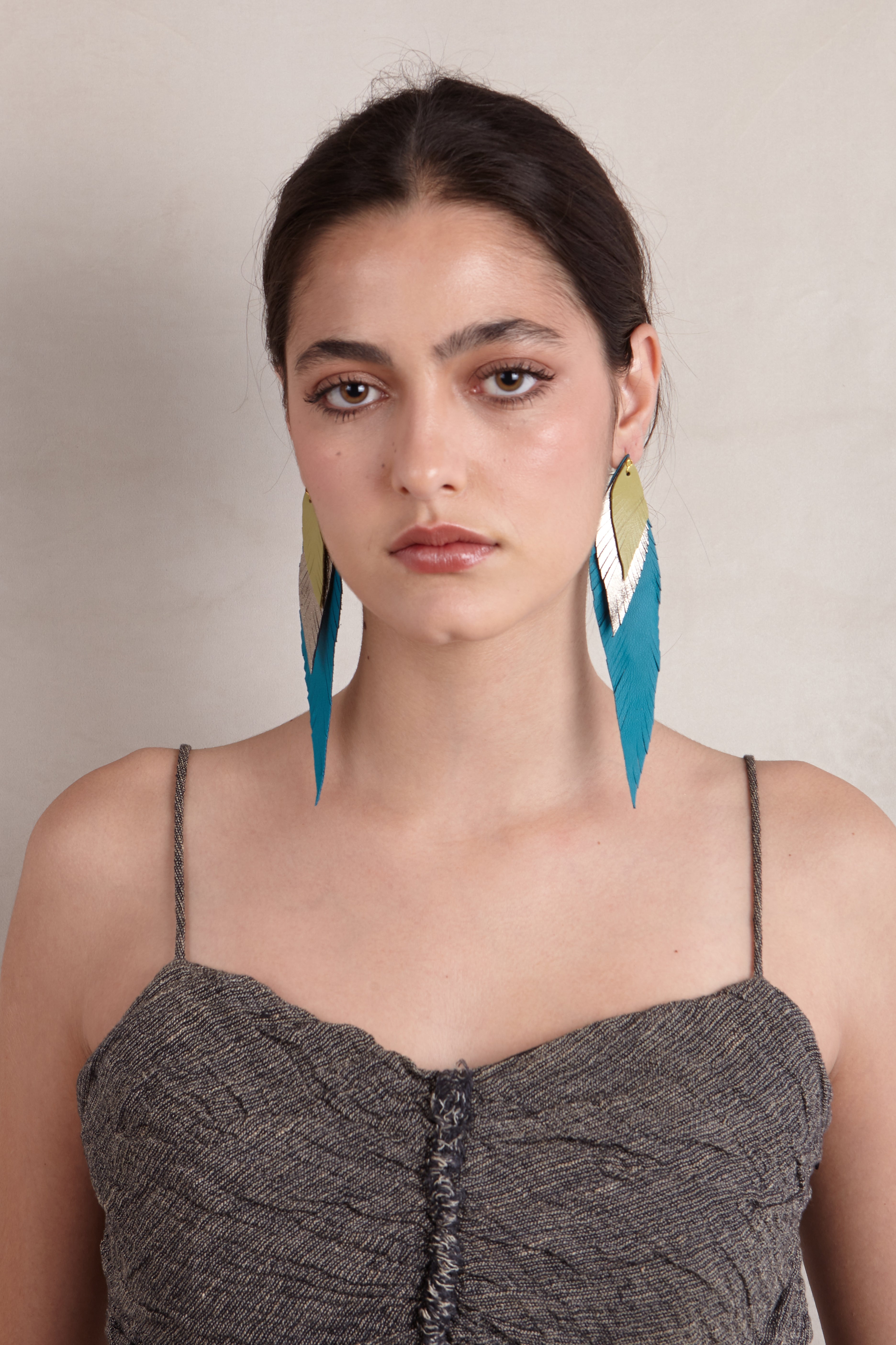 Large Mink Feather Earring