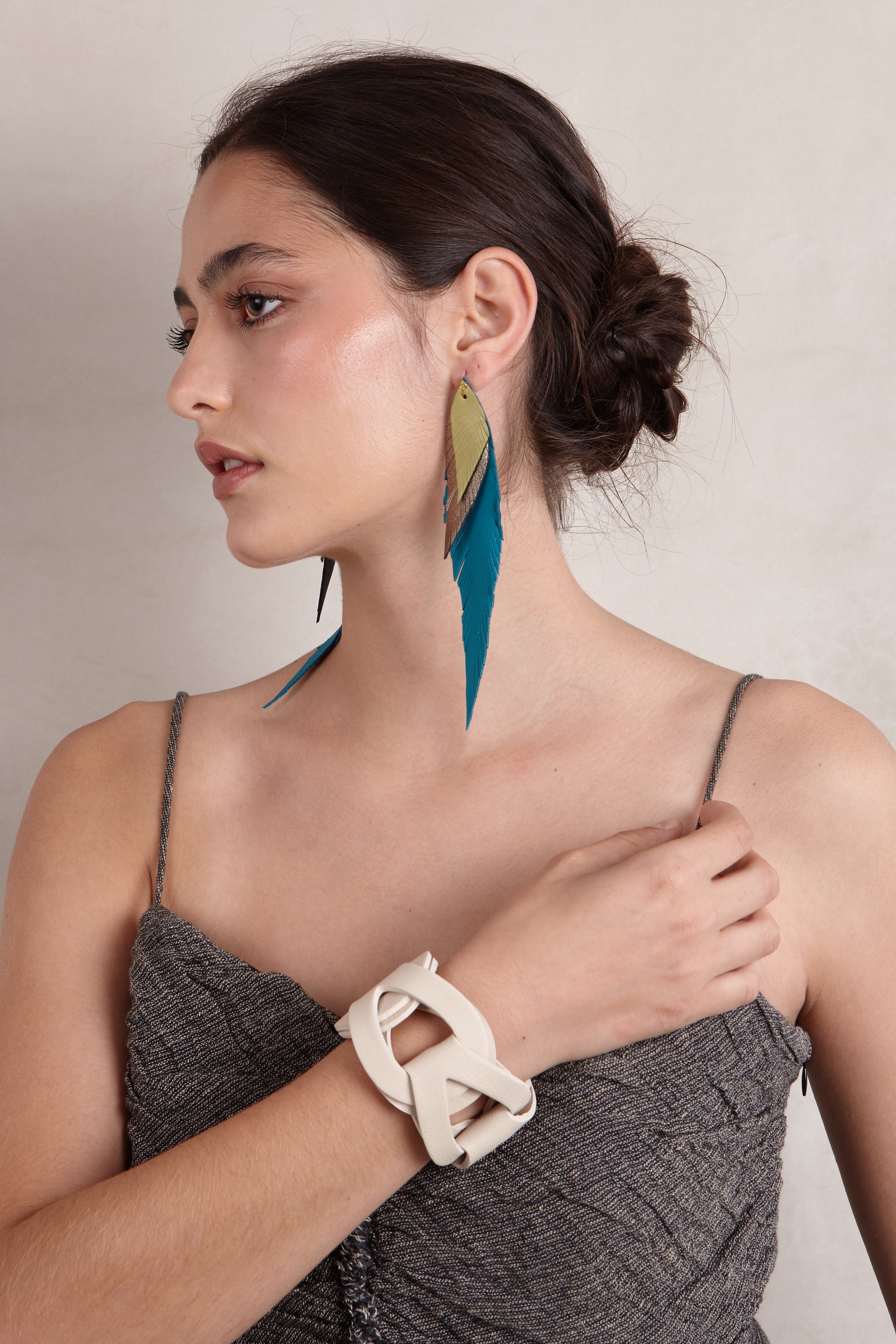 Large Mink Feather Earring