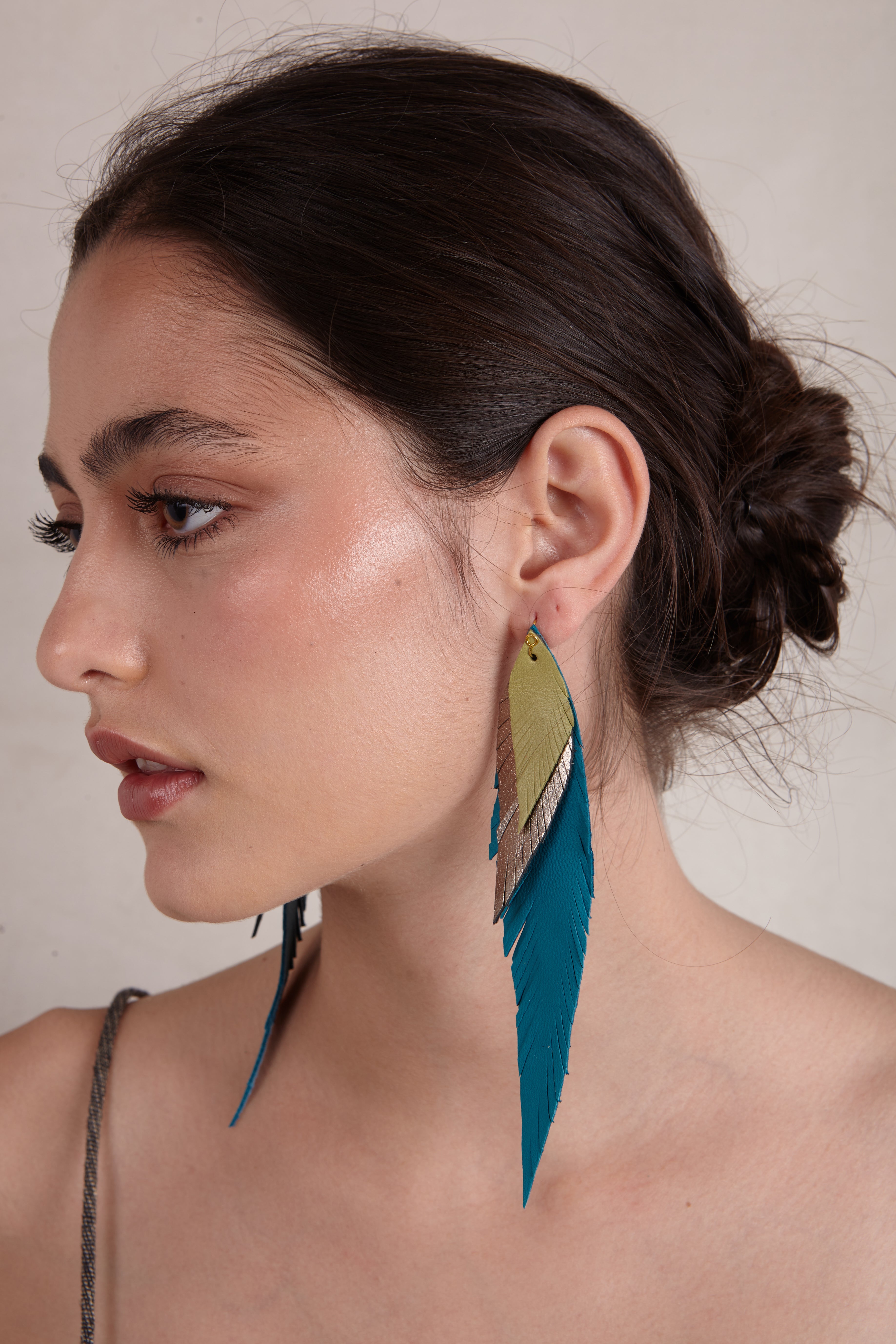 Large Mink Feather Earring