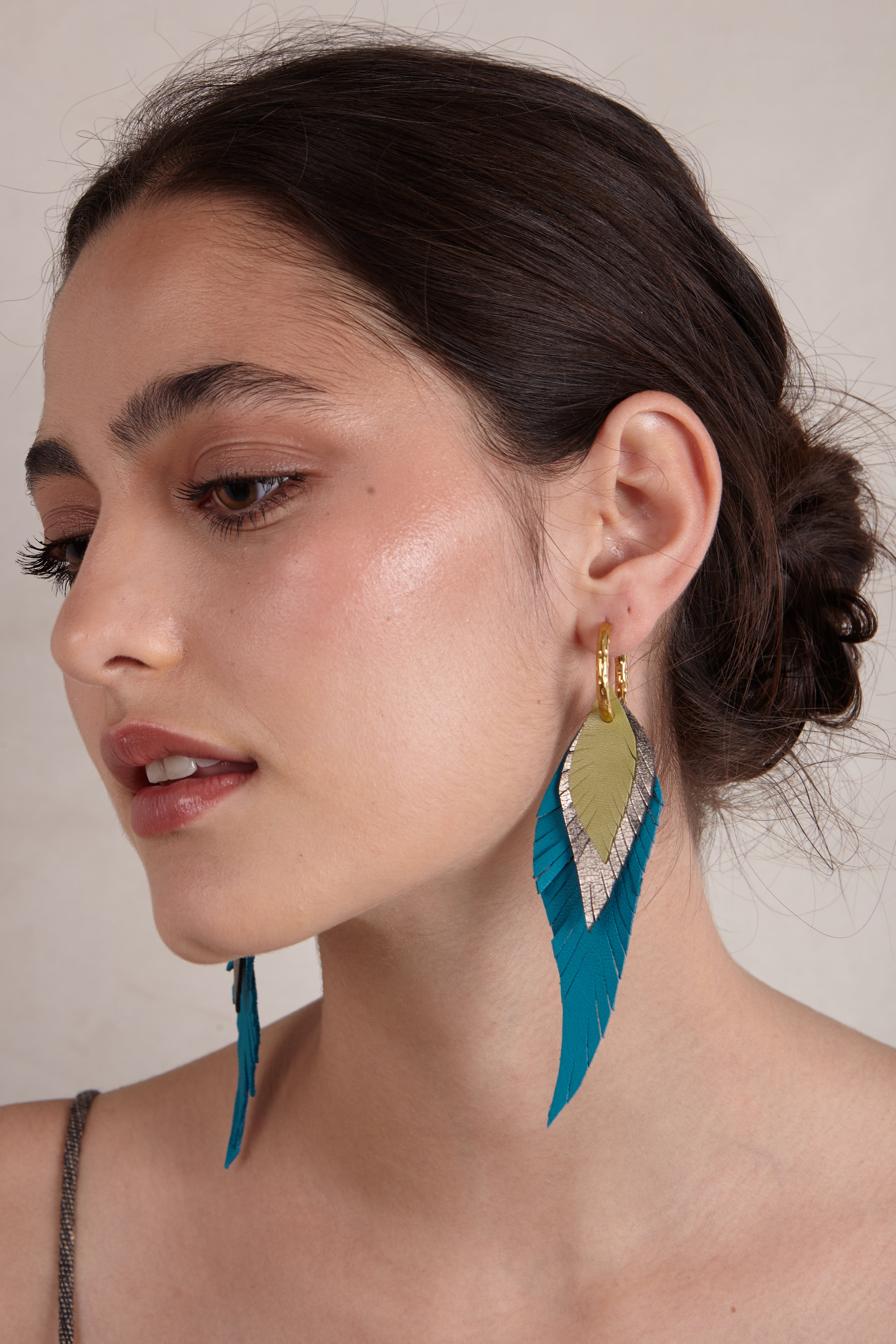 Small Purple Feather Earring