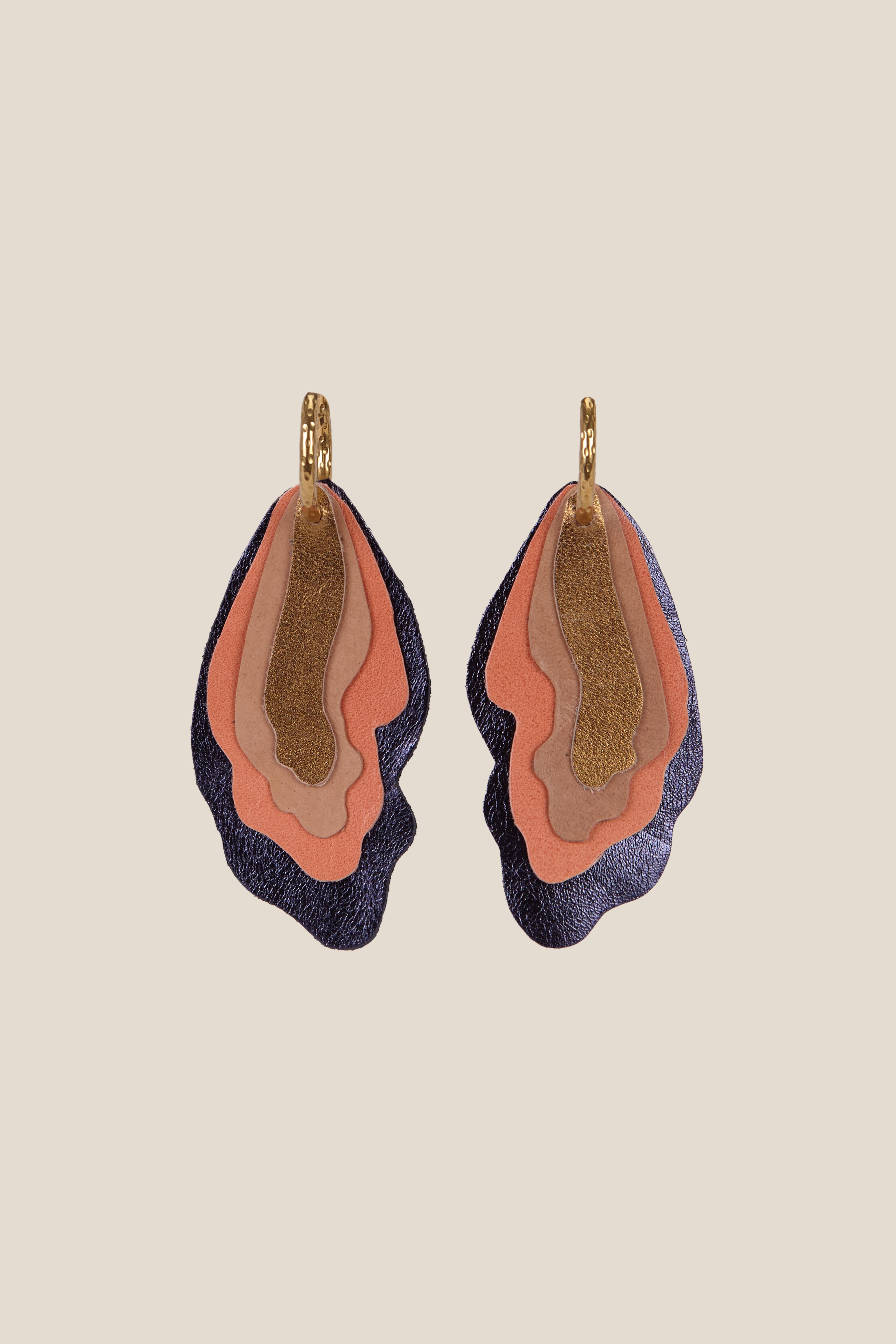 Pendiente Nenúfar Azul Metalizado