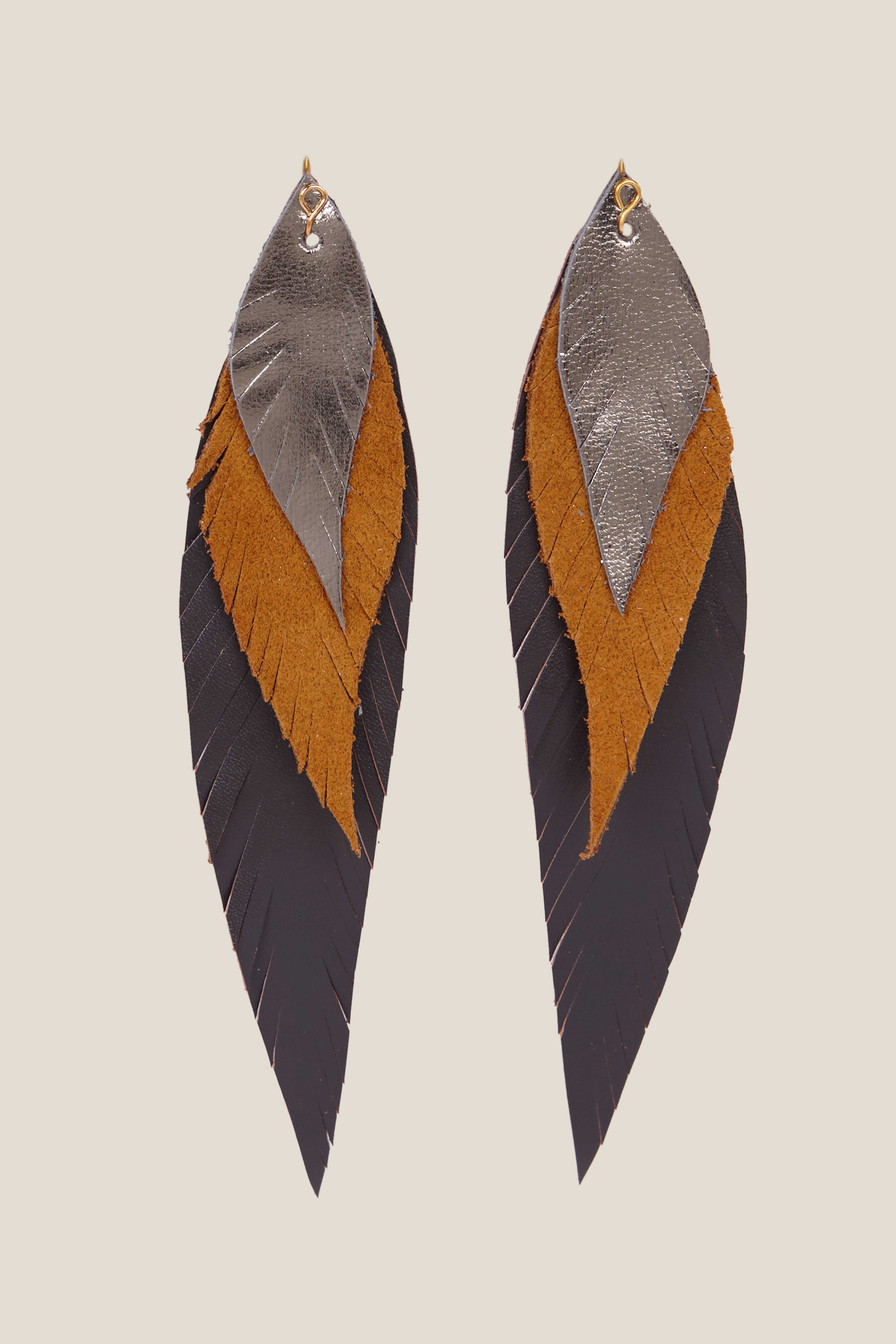 Pendiente Pluma Grande Acero